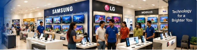 Electronics and mobile displays inside a SARA showroom